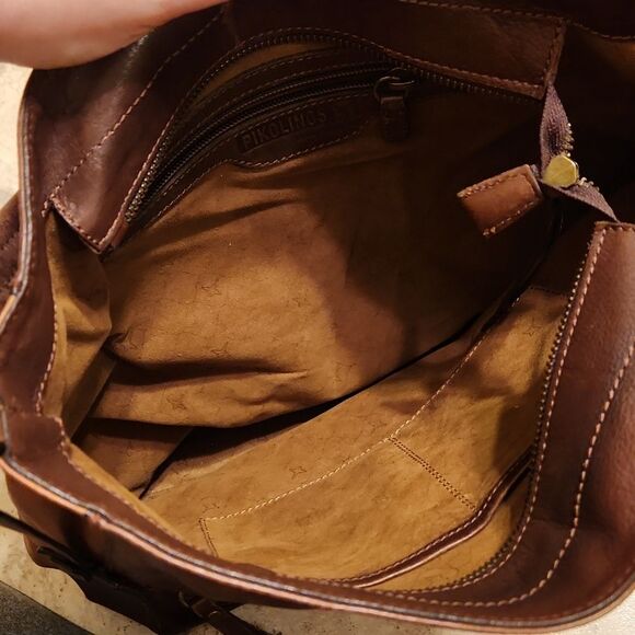 Pikolinos Brown/Garnet Tricolored Leather Cuero Hobo Handbag - Picture 11 of 16